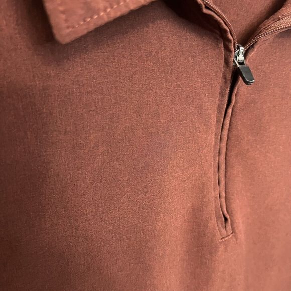 Stylus 1/4 Zip Polo Lightweight Shirt Mens Large Burgundy Red Short Sleeve Poly - Picture 3 of 10